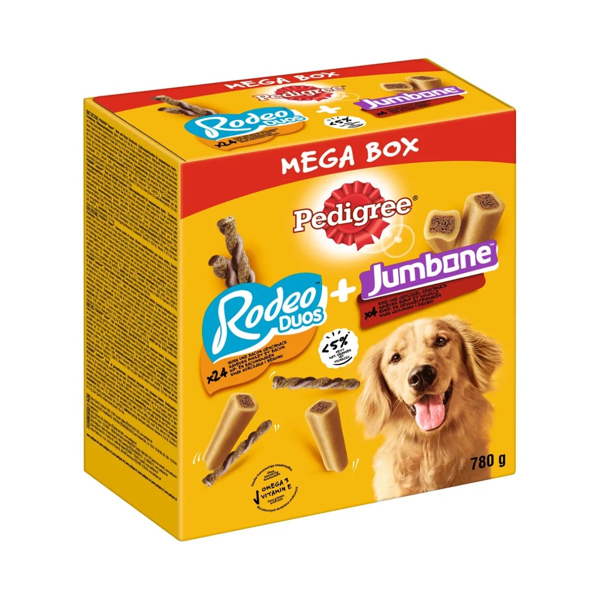 Pedigree Friandises^Mega Box Mix Recompenses Rodeo et Jumbone pour Chien 780g