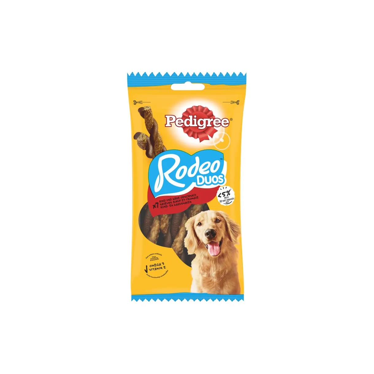 Pedigree Friandises^Rodeo Duos Recompenses au Bœuf et Saveur Fromage pour Chien 7pcs 123g