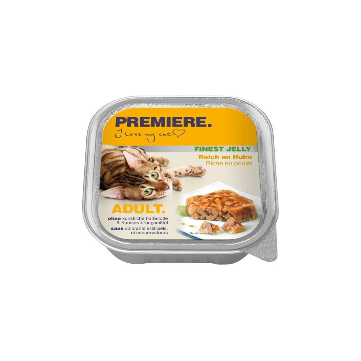 PREMIERE Nourriture Humide^Adult Gelee saumon 16 x 100 g Riche en poulet 16x100 g