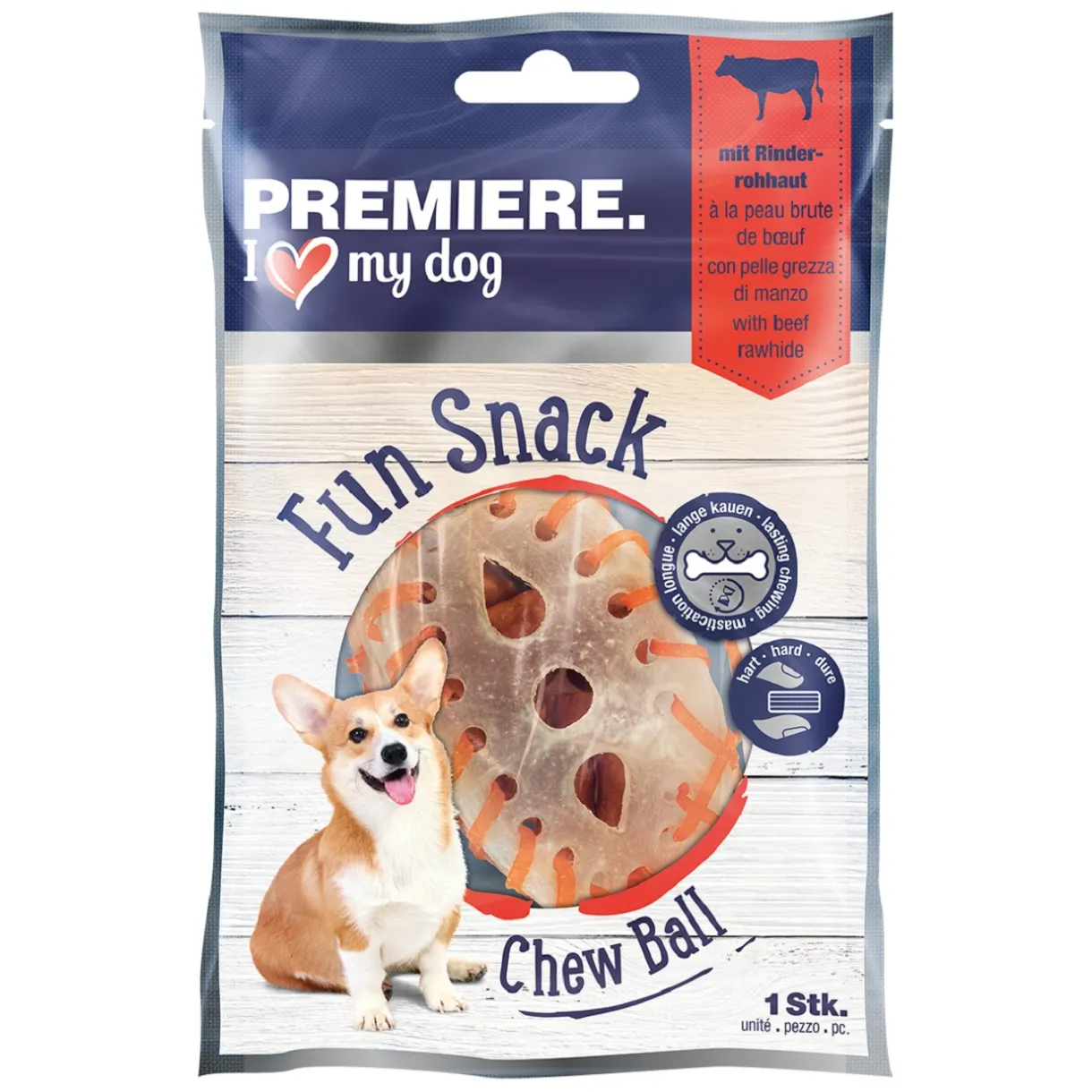 PREMIERE Friandises^Balle à mâcher à la peau brute de bœuf 38 g