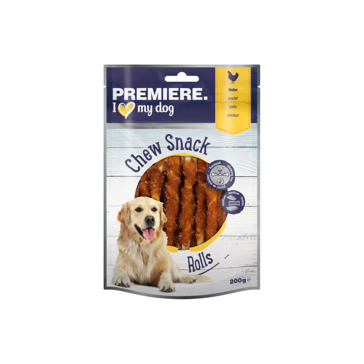 PREMIERE Friandises^Chew Snack bâtonnets à mâcher Rolls Poulet 200 g