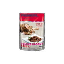 PREMIERE Nourriture Humide^Deluxe Ragout Adult Riche en bœuf 22x85 g