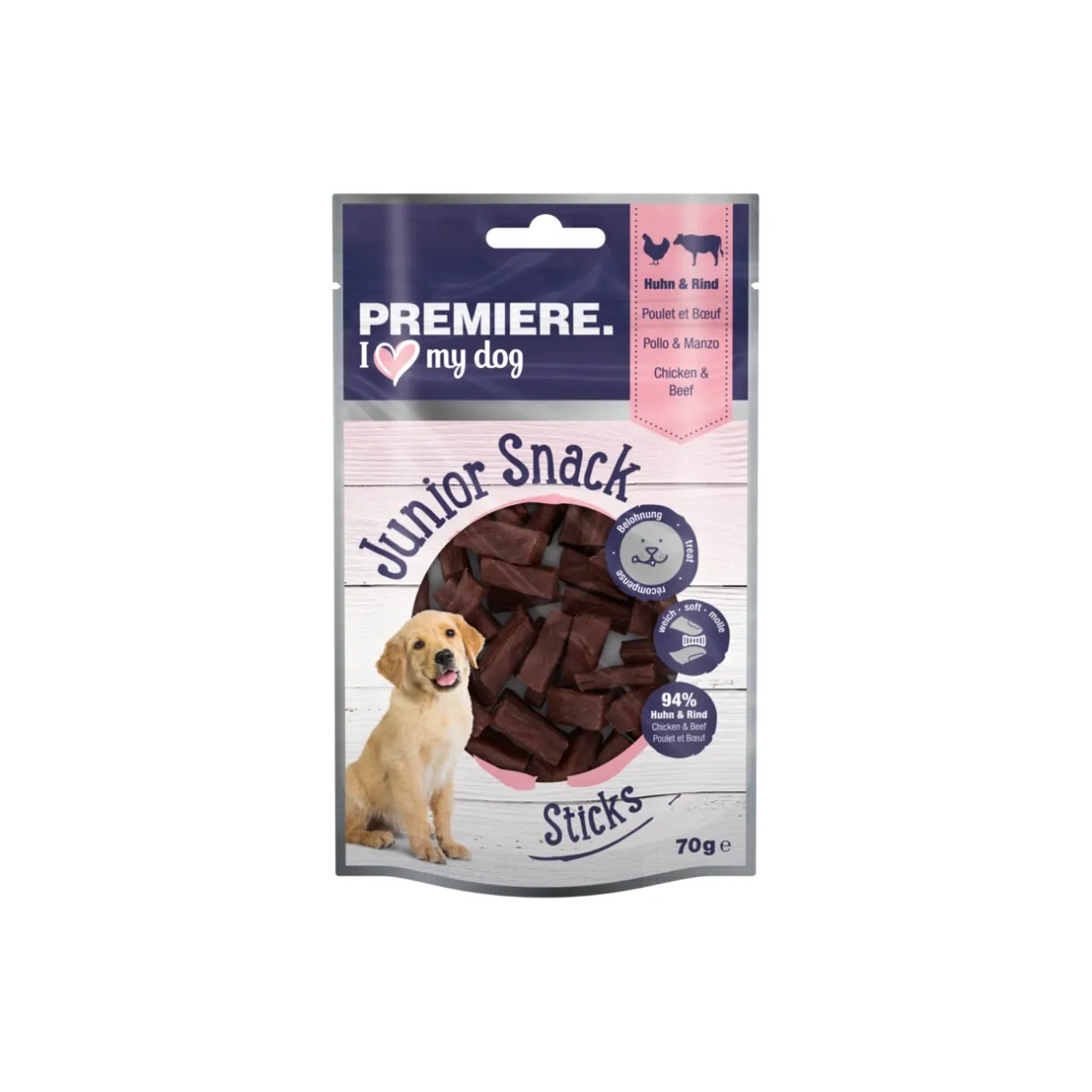 PREMIERE Friandises|Nourriture^Junior Sticks Poulet et bœuf 10 x 70 g