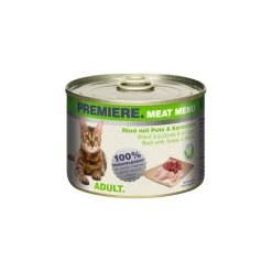 PREMIERE Nourriture Humide^Meat Menu Adult Bœuf à la dinde et au lapin 6x200 g