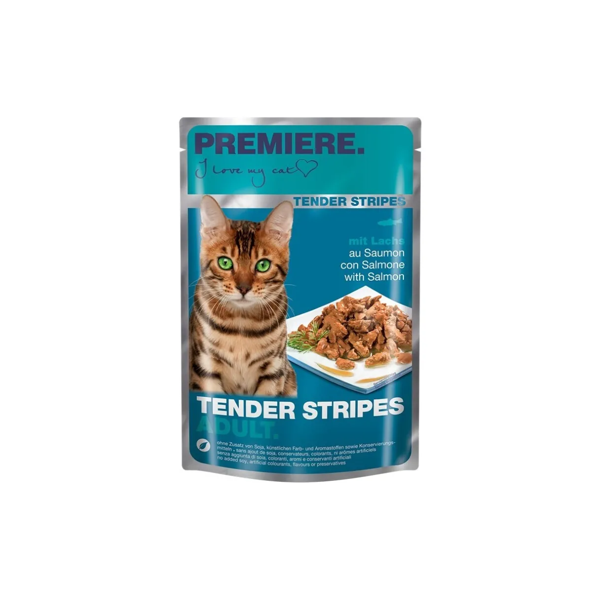 PREMIERE Nourriture Humide^Tender Stripes Saumon 28x85 g