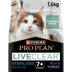PRO PLAN Croquettes Pour Chat^Liveclear Sterilised Senior 7+ dinde 1,4 kg