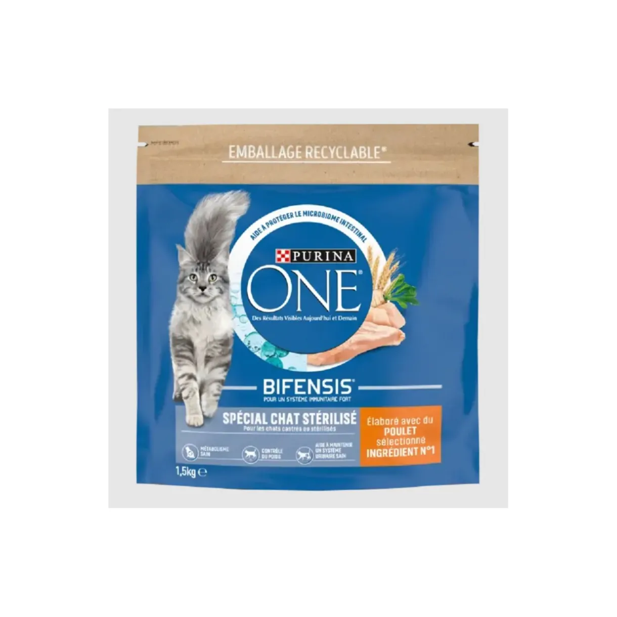 Purina ONE Croquettes Pour Chat^Croquettes pour Chat Stérilisé au Poulet 1,5 kg
