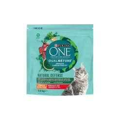 Purina ONE Croquettes Pour Chat^DualNature - NATURAL DEFENSE - Croquettes Spécial Chat Stérilisé Bœuf et Spiruline 1,4 kg