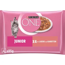 Purina ONE Nourriture Humide|Nourriture^Junior Nourriture pour chaton tendre humide en sauce saumon 12x4x85 g
