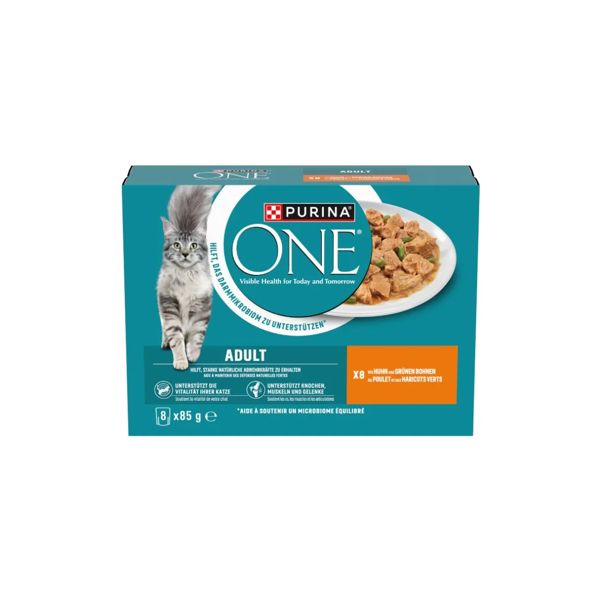 Purina ONE Nourriture Humide^Nourriture humide chat Adult morceaux tendres en sauce 8 x 85 g