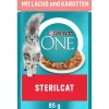 Purina ONE Nourriture Humide^Spécial Chat Stérilisé 26 x 85 g au saumon et carottes