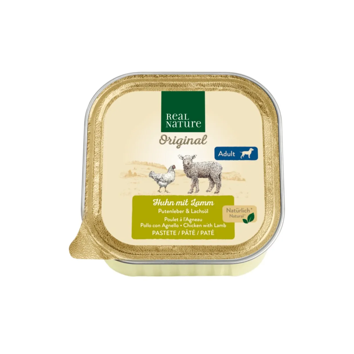 REAL NATURE Nourriture Humide^Adult Agneau & Foie de dinde 17x100 g
