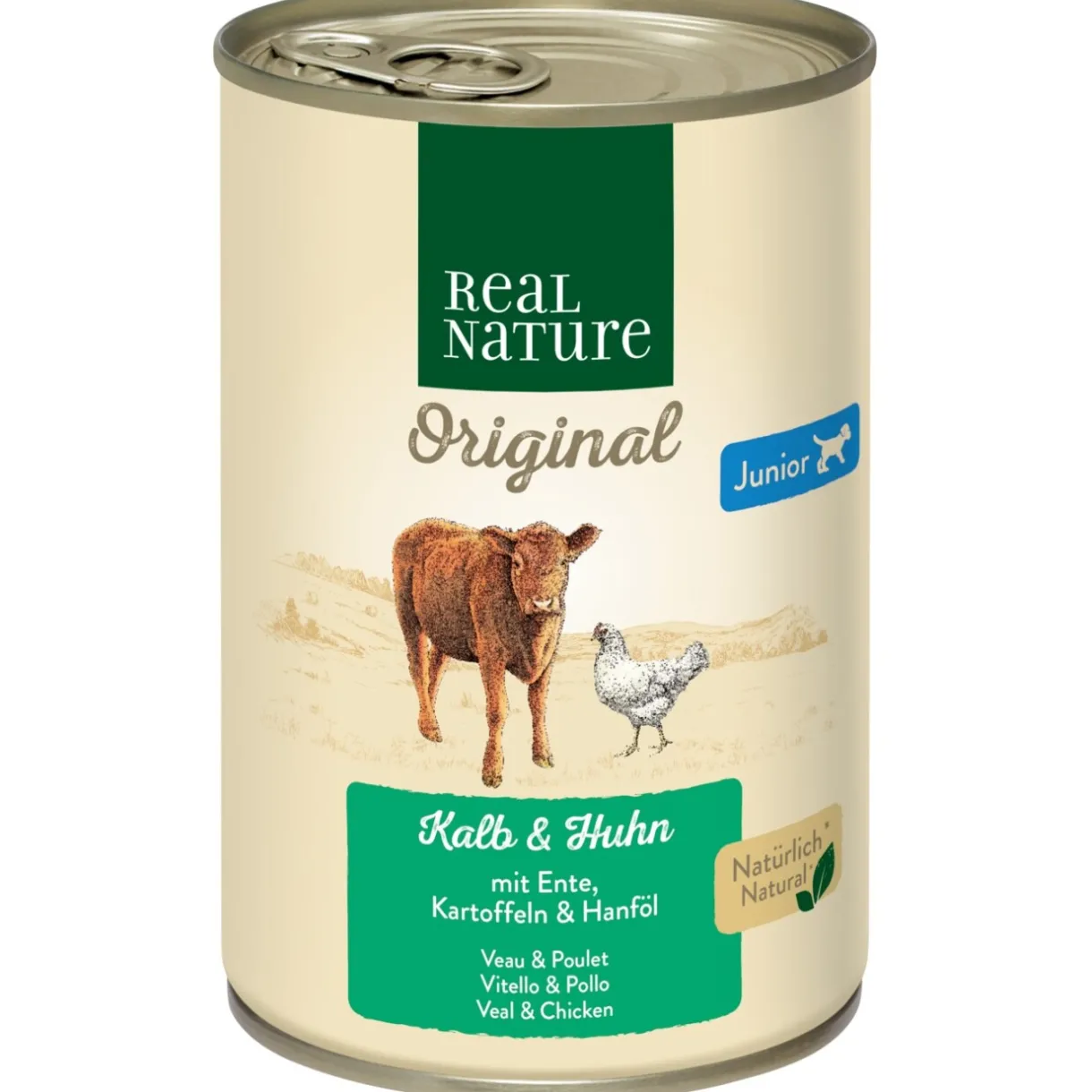 REAL NATURE Nourriture Humide|Nourriture^Junior Veau et poulet 6x400 g