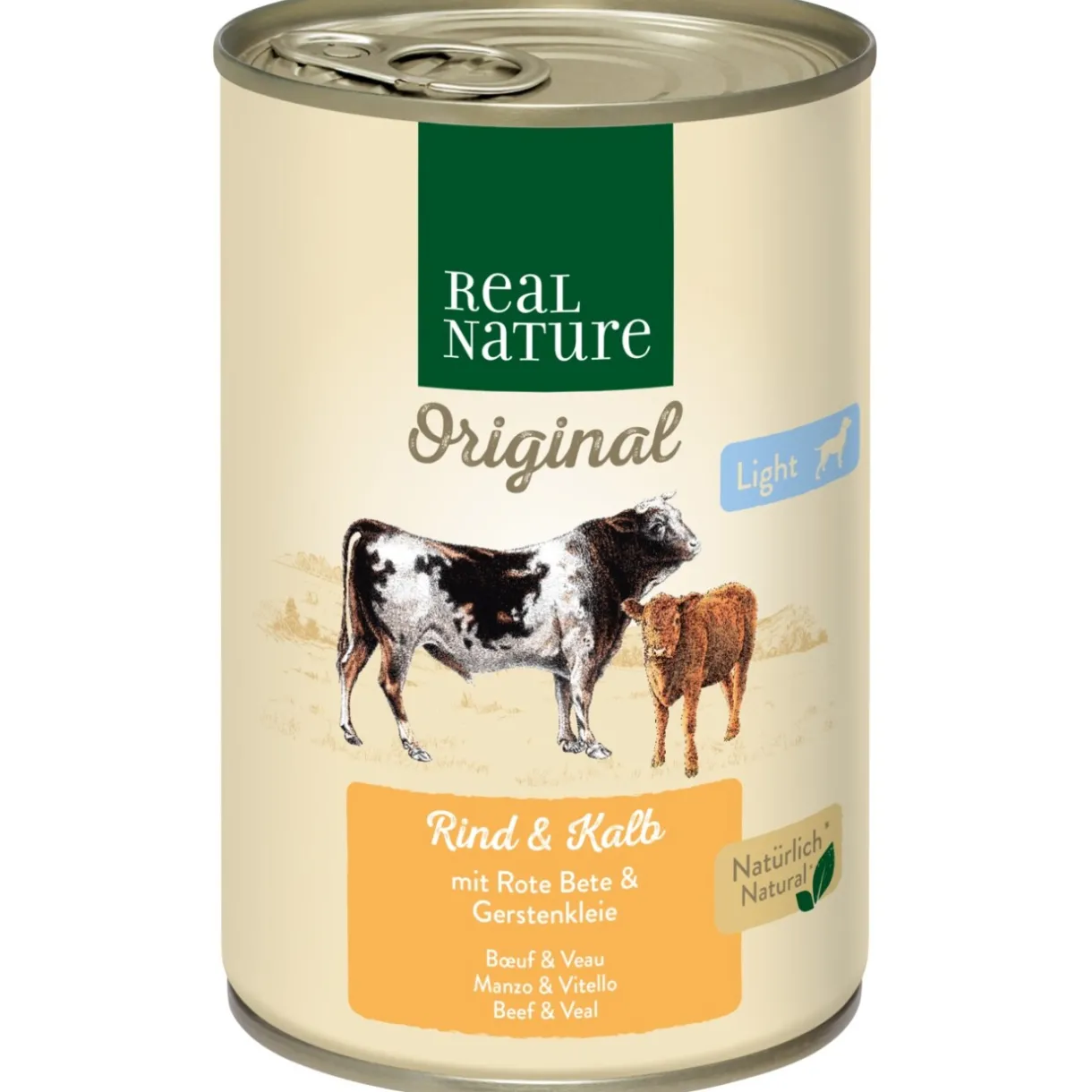 REAL NATURE Nourriture Humide^Light Bœuf et veau 6x400 g