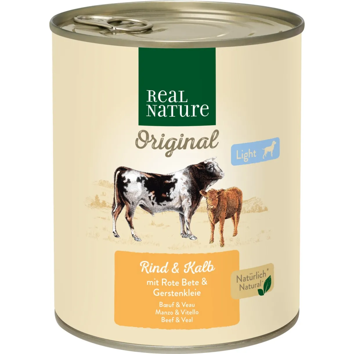 REAL NATURE Nourriture Humide^Light Bœuf et veau 6x800 g