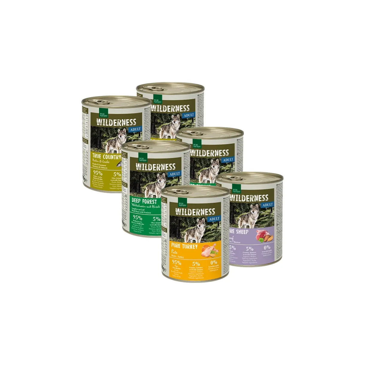 REAL NATURE Nourriture Humide^Pack mixte Wilderness Adult 6 x 800 g Pack mix 1
