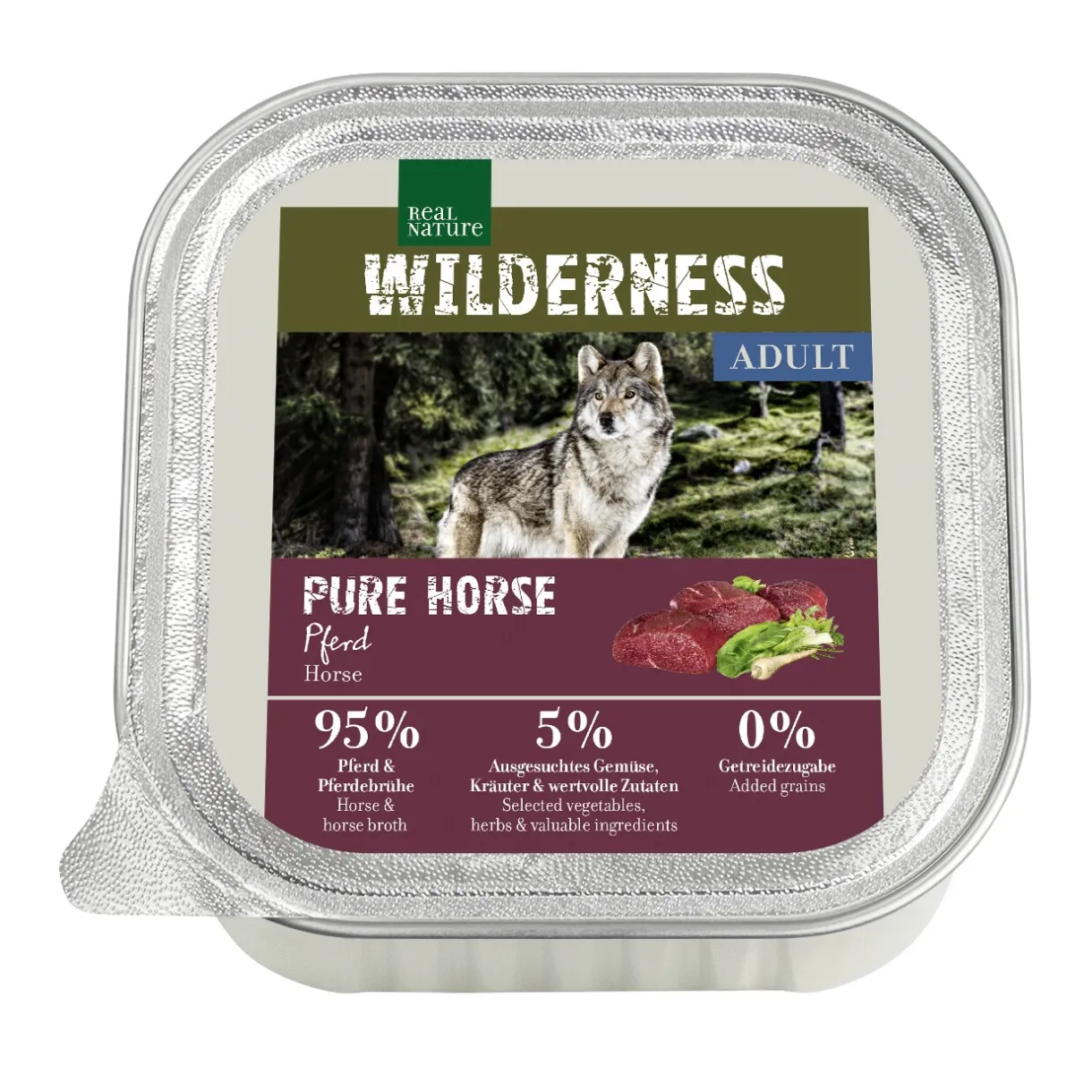 REAL NATURE Nourriture Humide^WILDERNESS Adult PURE HORSE Cheval 16x100 g