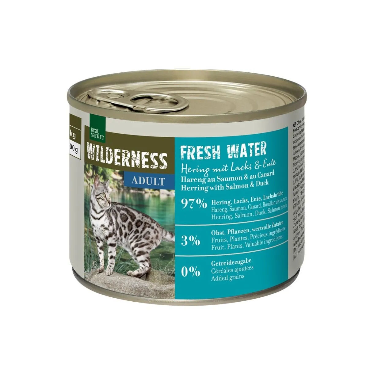 REAL NATURE Nourriture Humide^WILDERNESS Adult Fresh Water Hering au saumon et au canard 6x200 g