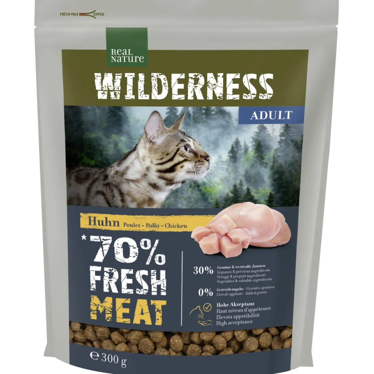 REAL NATURE Croquettes Pour Chat^WILDERNESS Fresh Meat Chicken Adult 300 g