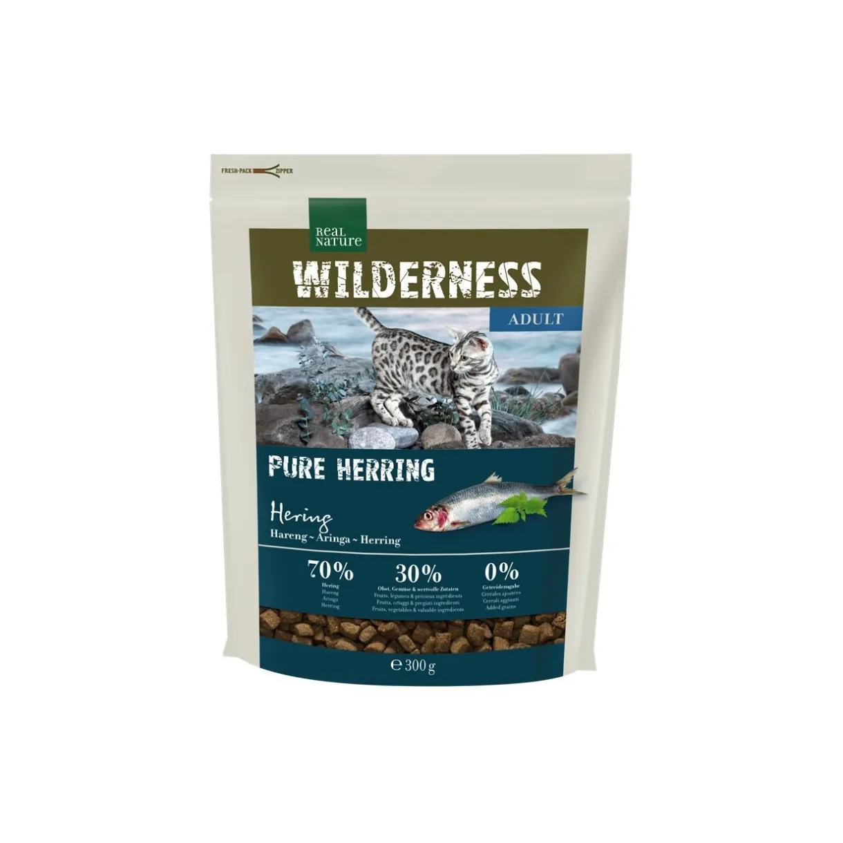 REAL NATURE Croquettes Pour Chat^WILDERNESS Pure Adult Hareng 300 g