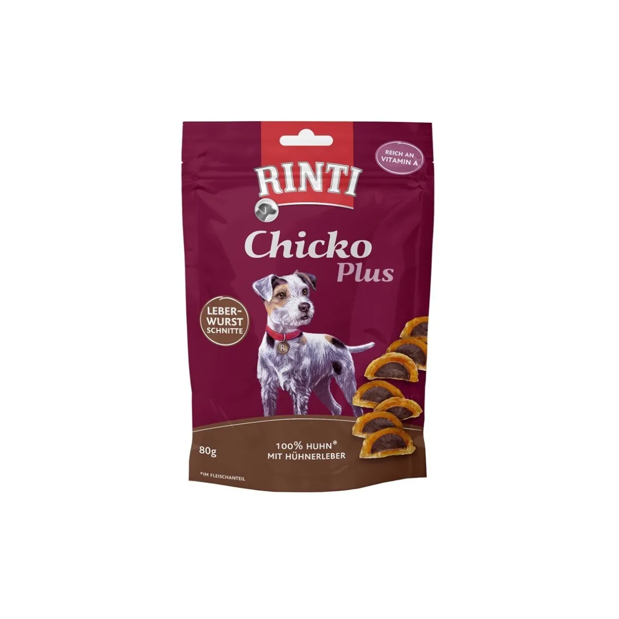 RINTI Friandises|Nourriture^Chicko Plus Tranche de pâté de foie, Poulet avec foie de poulet 12x80 g