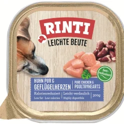RINTI Nourriture Humide^Proie légère 9 x 300 g Poulet pur et coeurs de volaille entiers