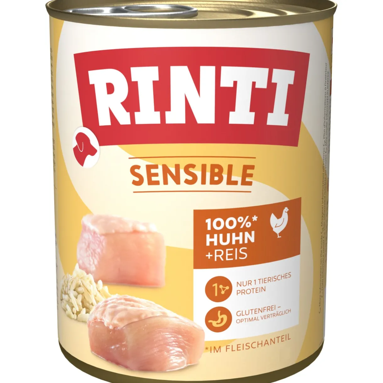 RINTI Nourriture Humide^Sensible Poulet et riz 6x800 g