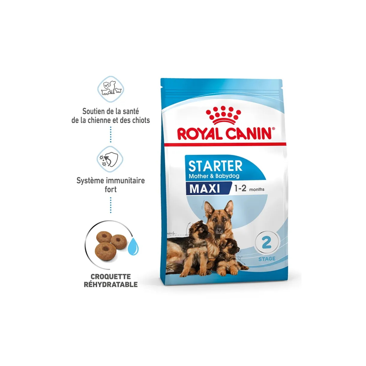 ROYAL CANIN Croquettes|Nourriture^Maxi Starter Croquettes Chien 15 kg