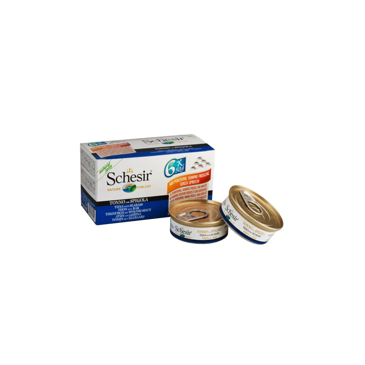 Schesir Nourriture Humide^Multipack 24 x 50 g Thon au bar, en gelée