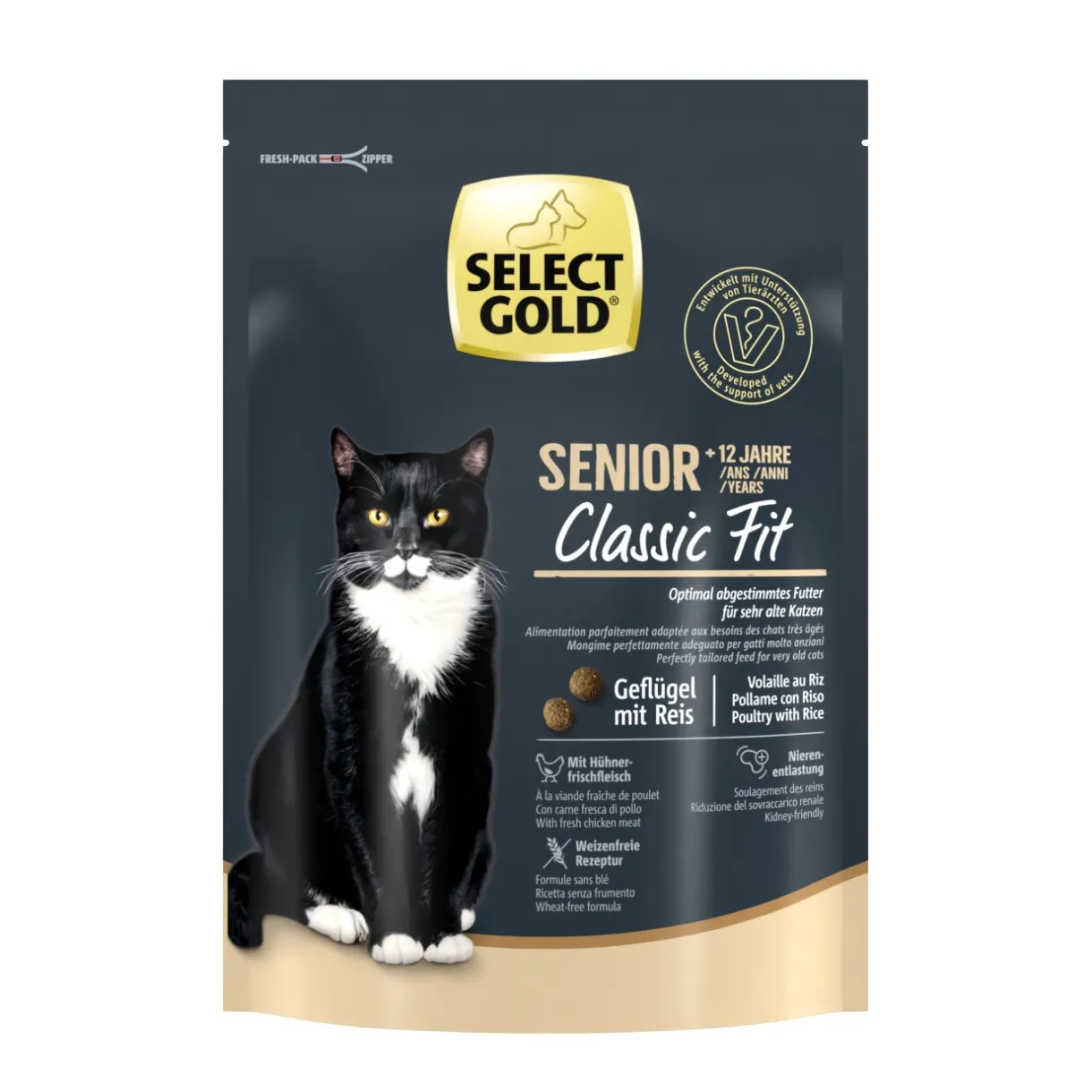 SELECT GOLD Croquettes Pour Chat^+12 Senior Volaille & riz 300 g