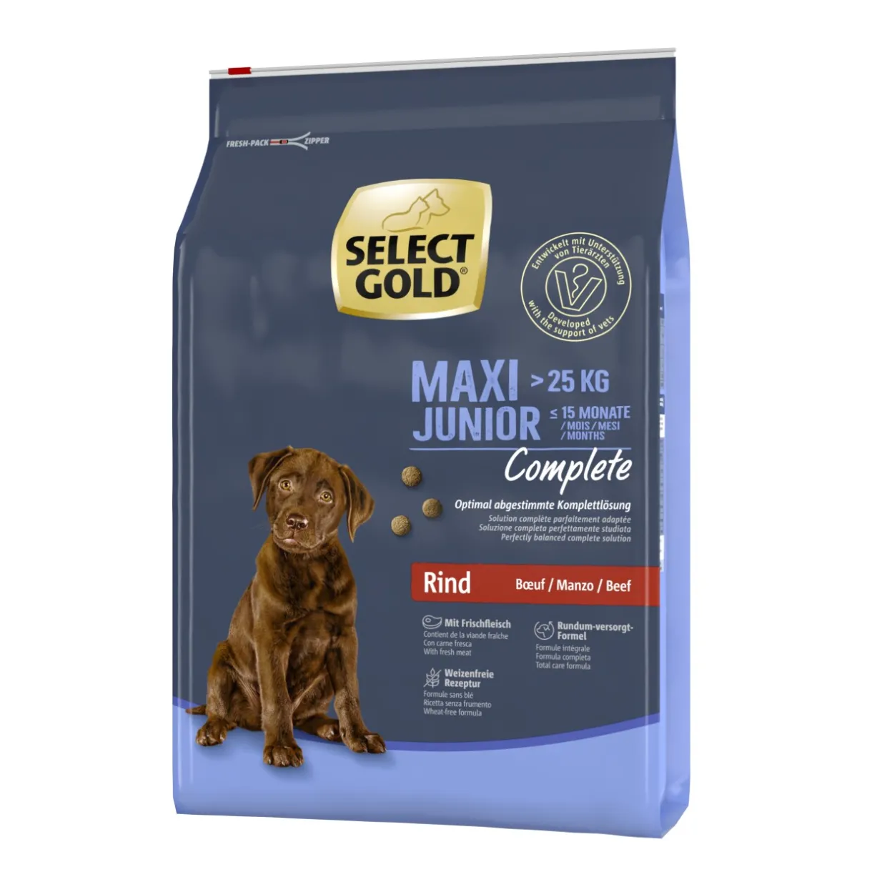 SELECT GOLD Croquettes|Nourriture^Complete Maxi Junior Bœuf 4 kg