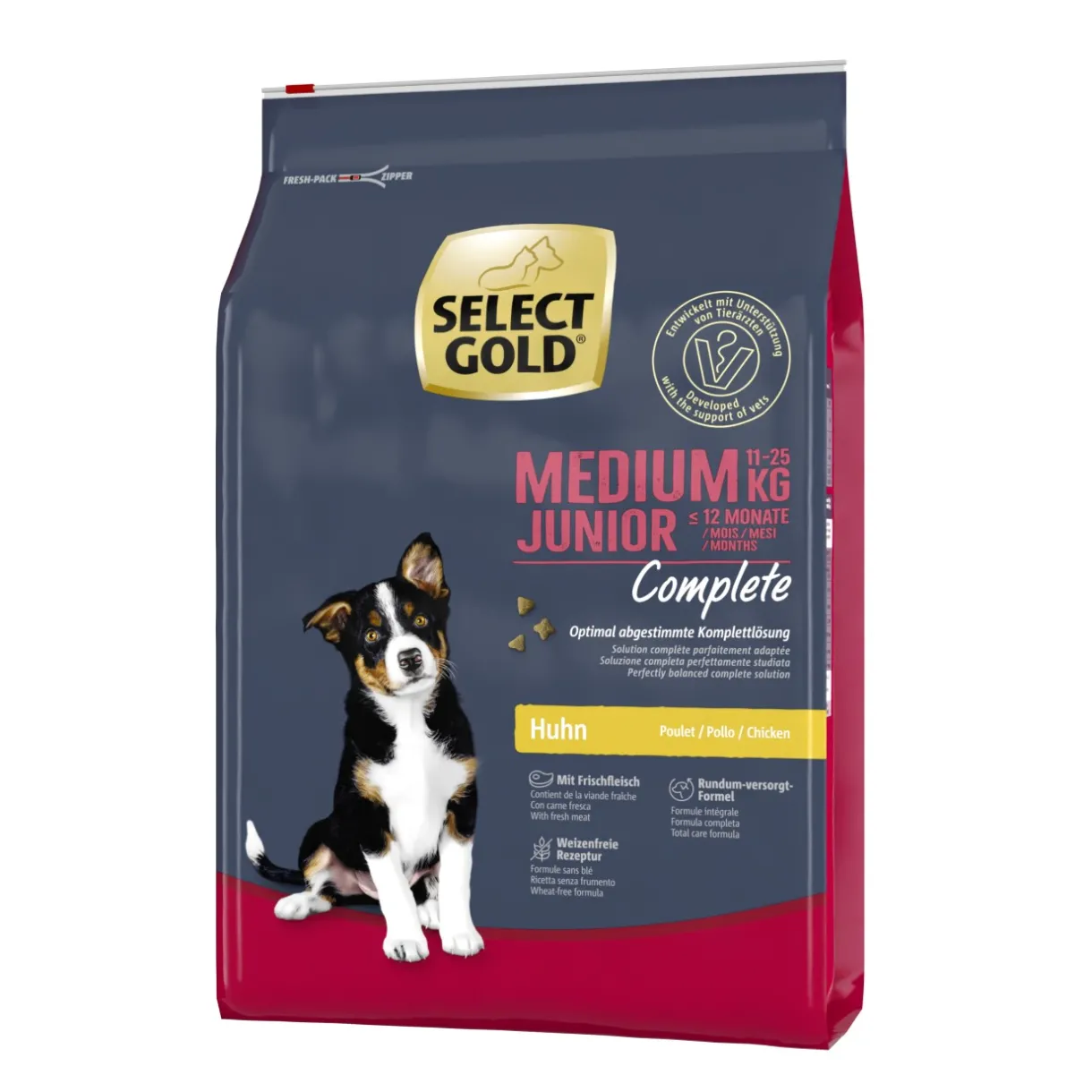 SELECT GOLD Croquettes|Nourriture^Complete Medium Junior Poulet 4 kg