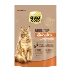 SELECT GOLD Croquettes Pour Chat^Hair+Skin Adult Saumon et volaille 300 g