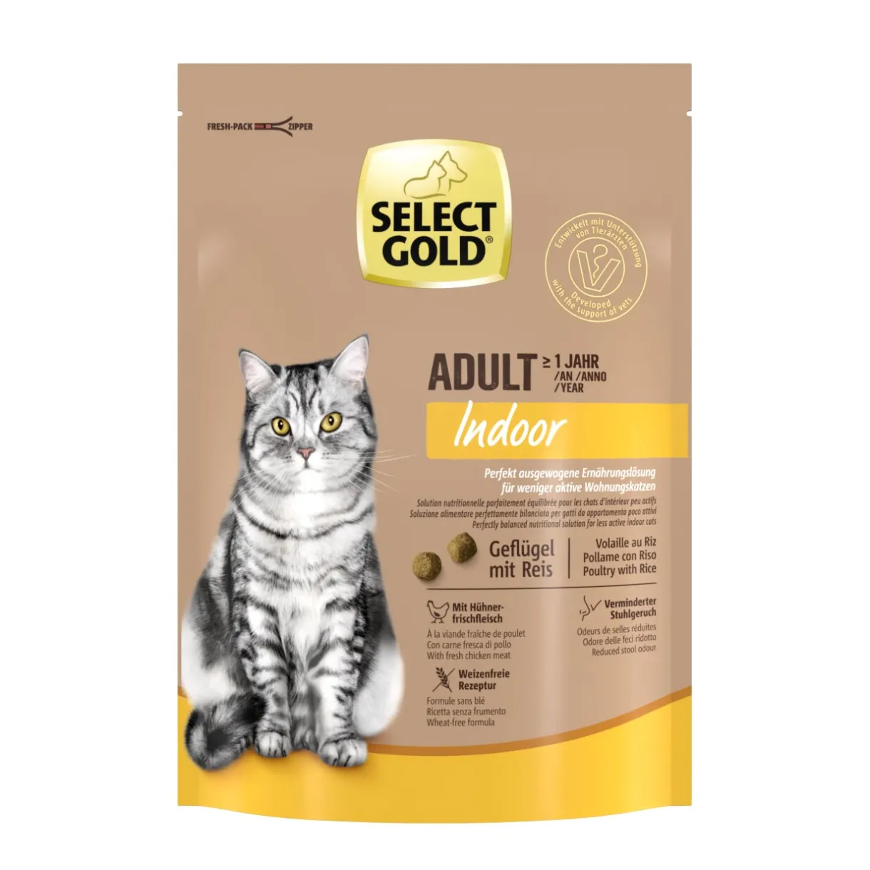 SELECT GOLD Croquettes Pour Chat^Indoor Adult Volaille & riz 300 g