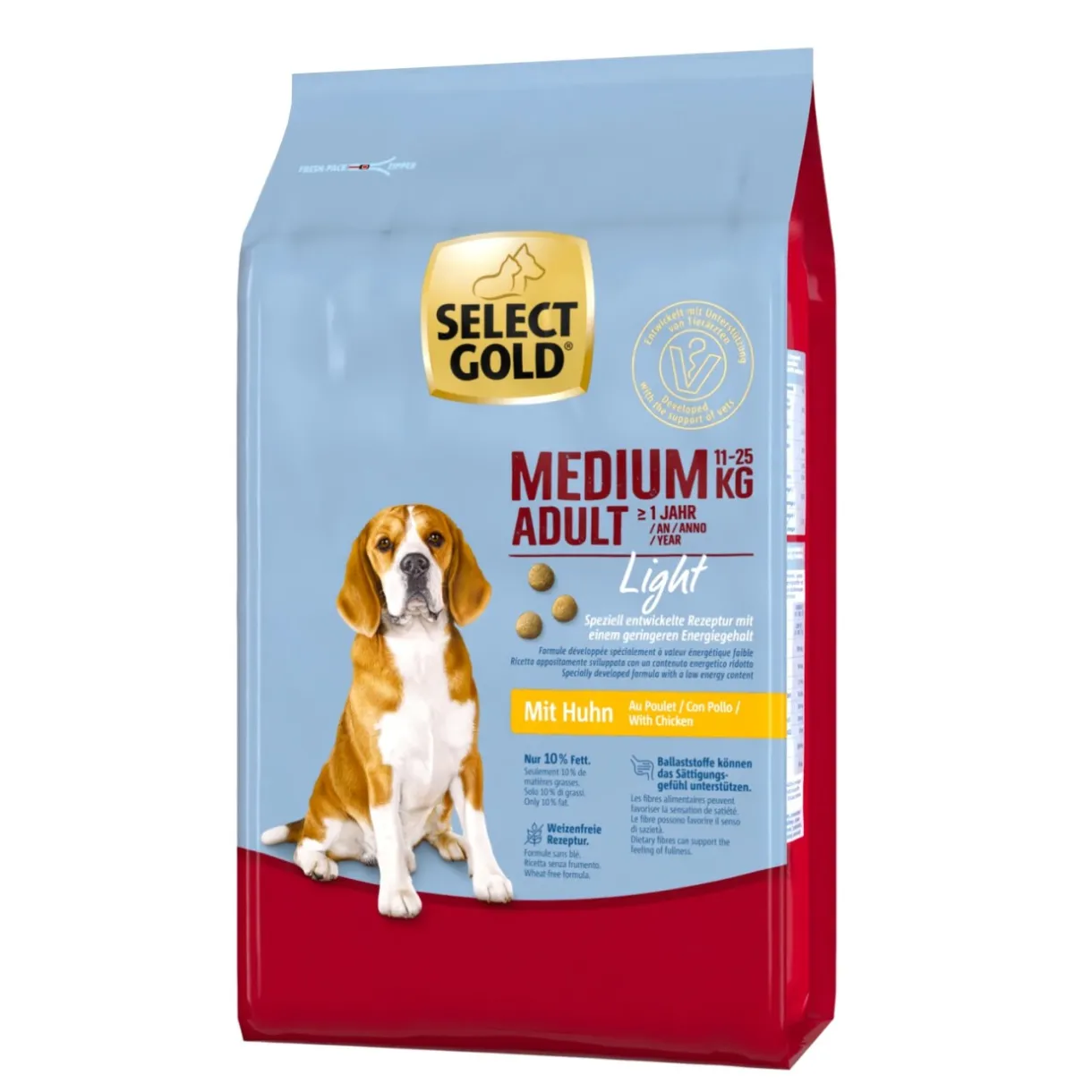 SELECT GOLD Croquettes^Light Medium Adult poulet 4 kg