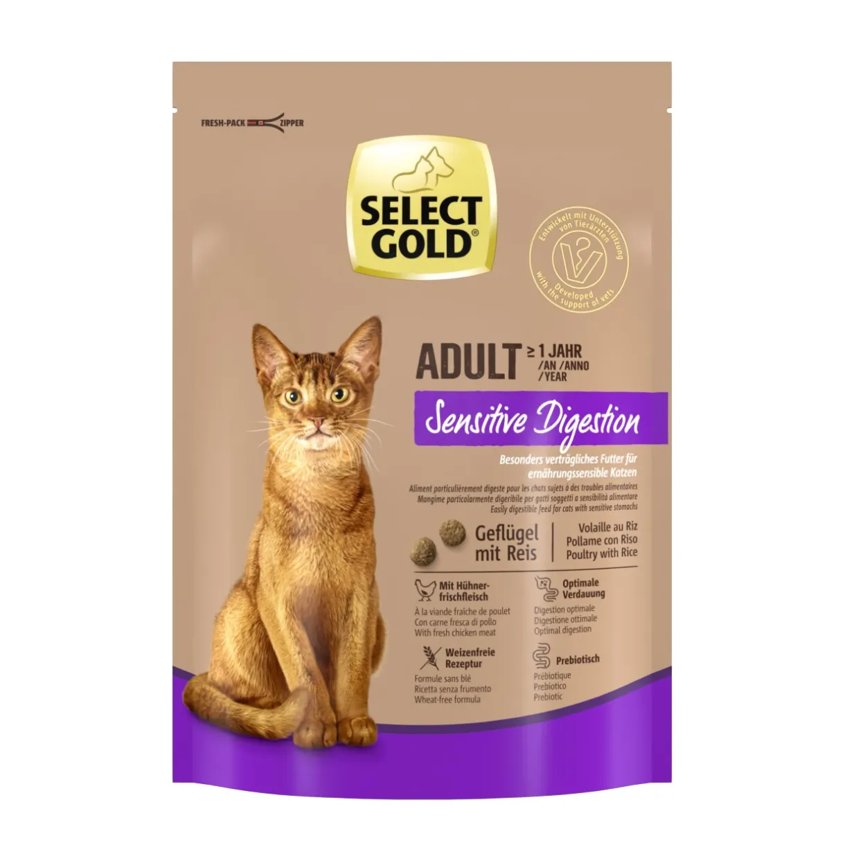 SELECT GOLD Croquettes Pour Chat^Sensitive Digestion Adult volaille et riz 300 g