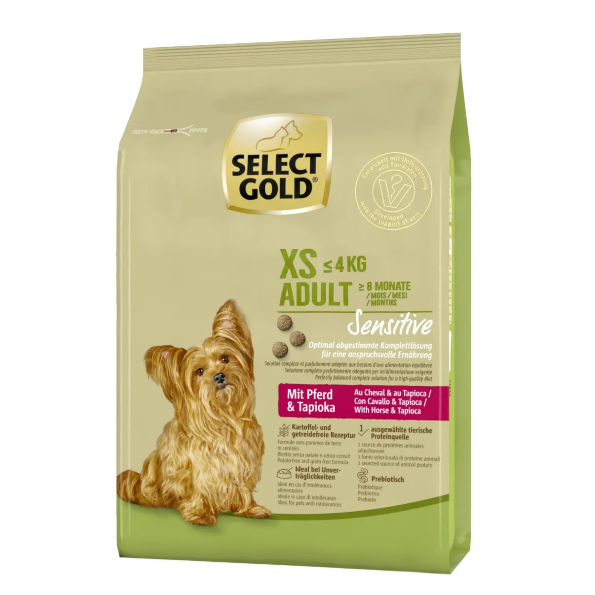 SELECT GOLD Croquettes^Sensitive XS Adult Cheval 1 kg