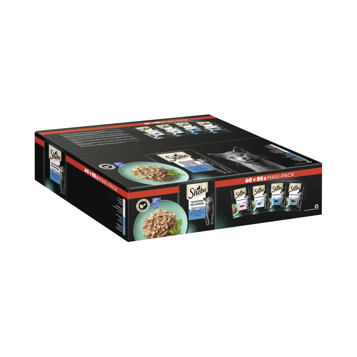 Sheba Nourriture Humide^Delikatesse en gelée 60 x 85 g