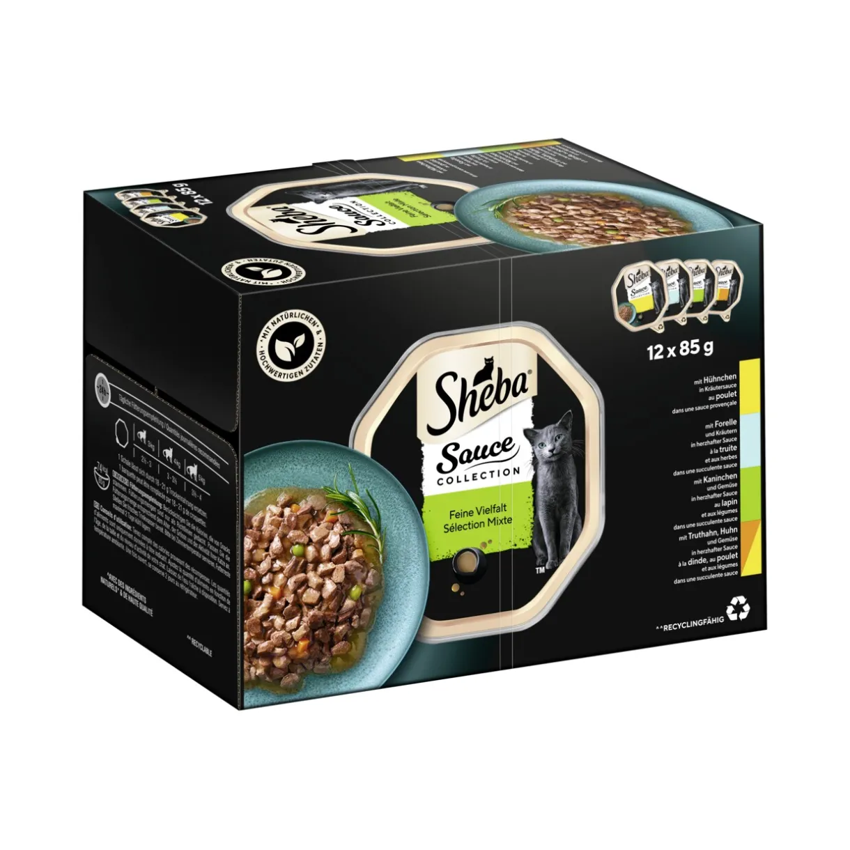 Sheba Nourriture Humide^Multipack Sauce Collection Fine variété 12 x 85 g