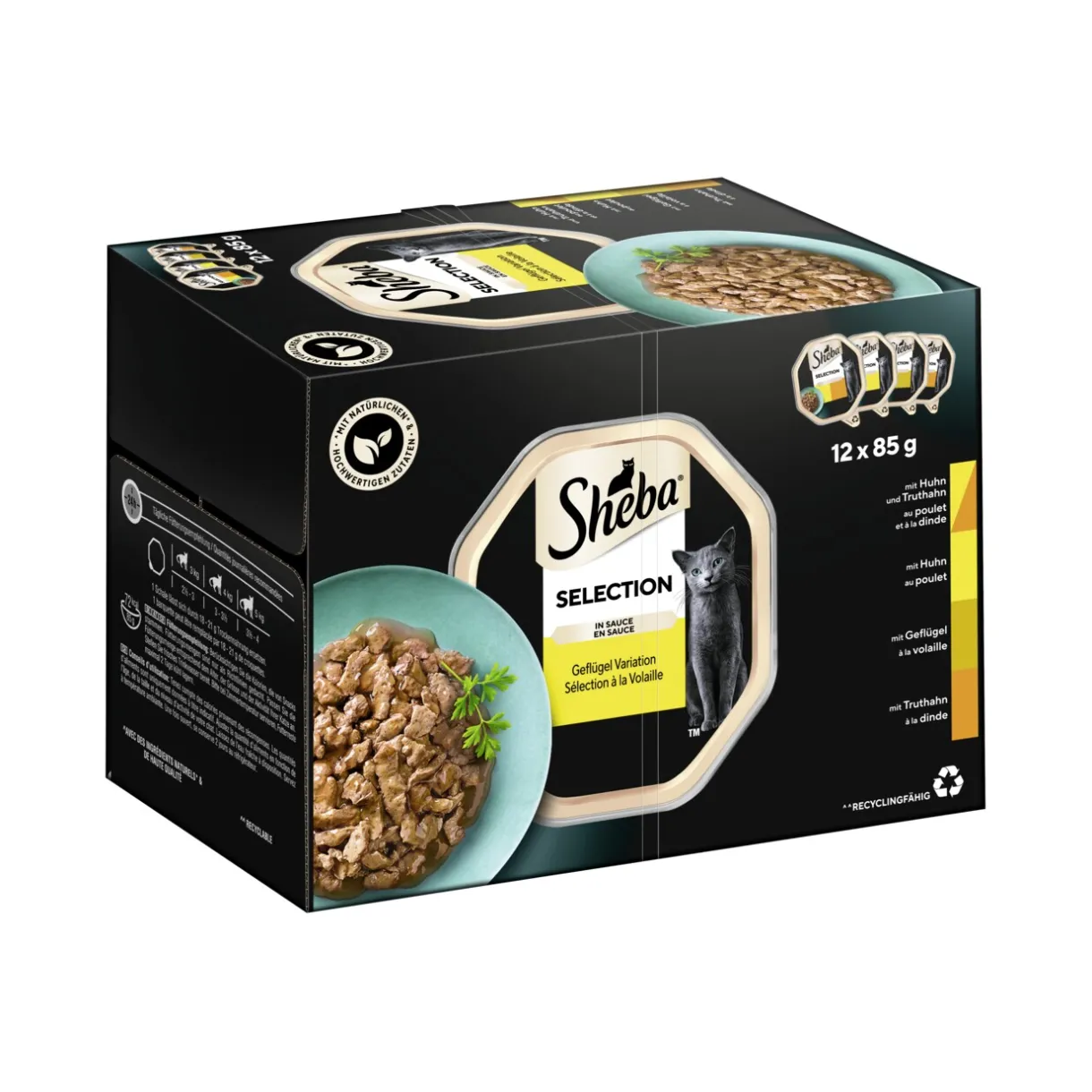 Sheba Nourriture Humide^Multipack Selection en sauce Variation de volaille 12 x 85 g