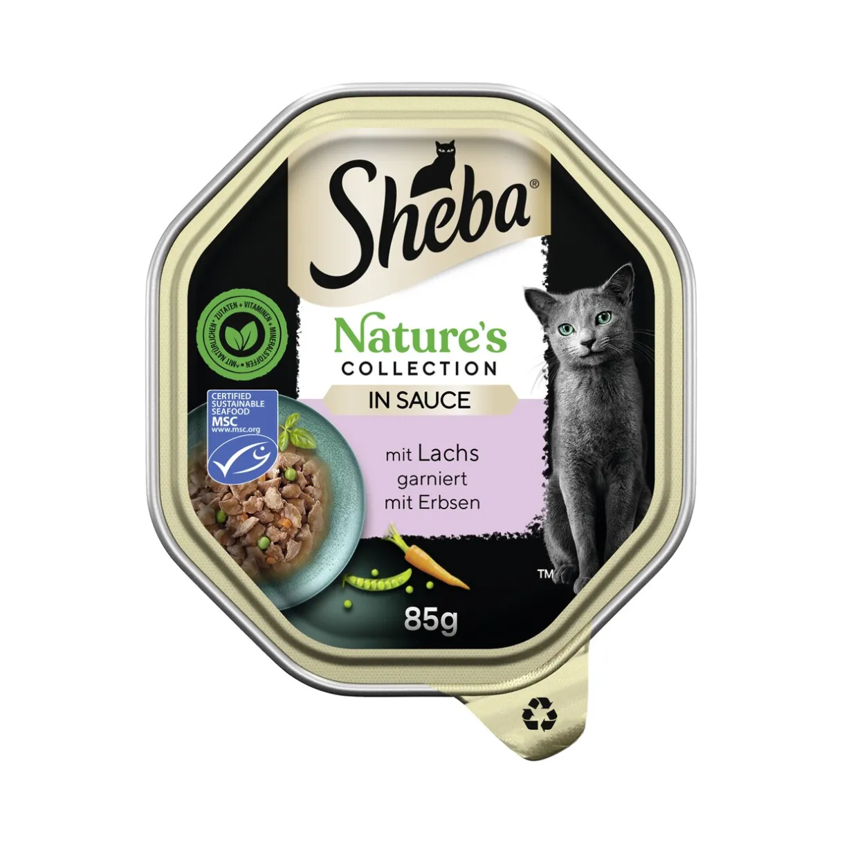 Sheba Nourriture Humide^Nature ́s Collection 22 x 85 g en sauce Saumon aux petits pois