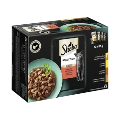 Sheba Nourriture Humide^Selection en sauce 12 x 85 g Composition copieuse