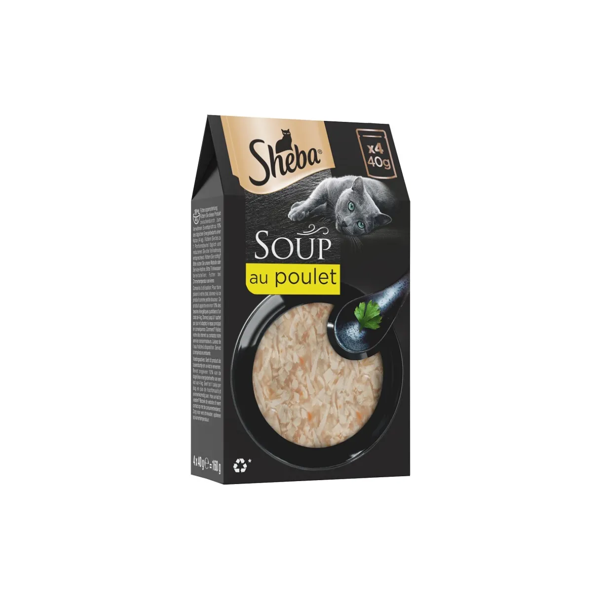 Sheba Nourriture Humide^Soupe Sachets fraîcheur aux filets de Poulet pour Chat 4x40g