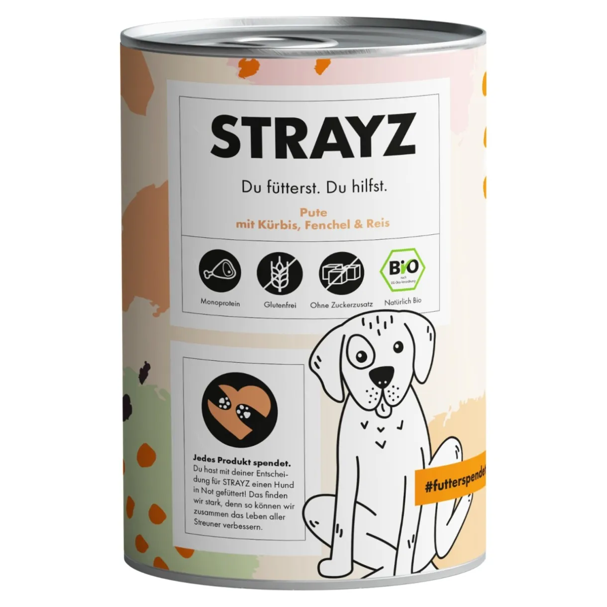 STRAYZ Nourriture Bio|Nourriture Humide^BIO 6x400 g Dinde avec courge, fenouil et riz