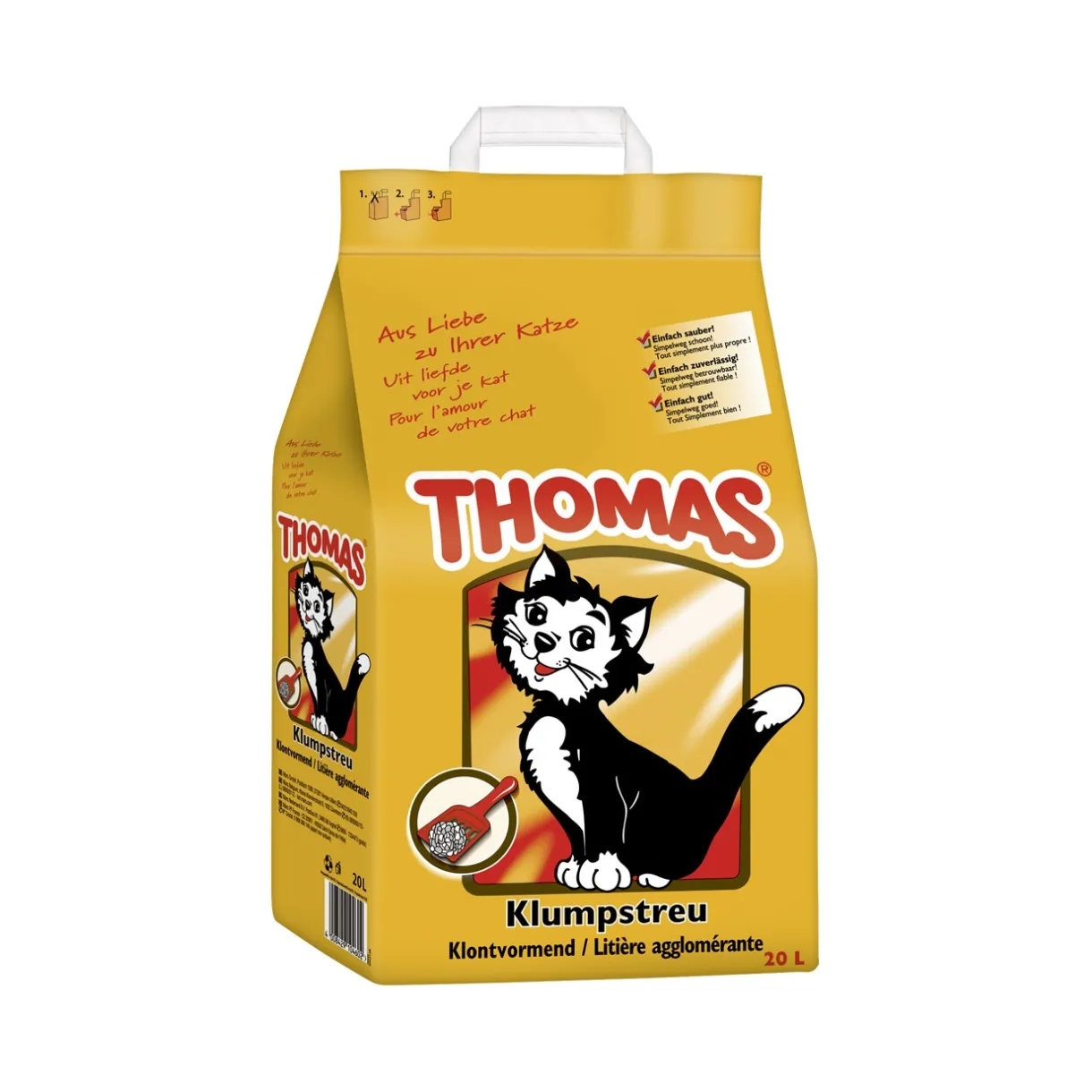 THOMAS Litière Pour Chat^Litière agglomérante 20 l