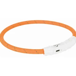 Trixie Colliers|Securité Dans L'Obscurité^Flash anneau lumineux USB, nylon orange XS–S