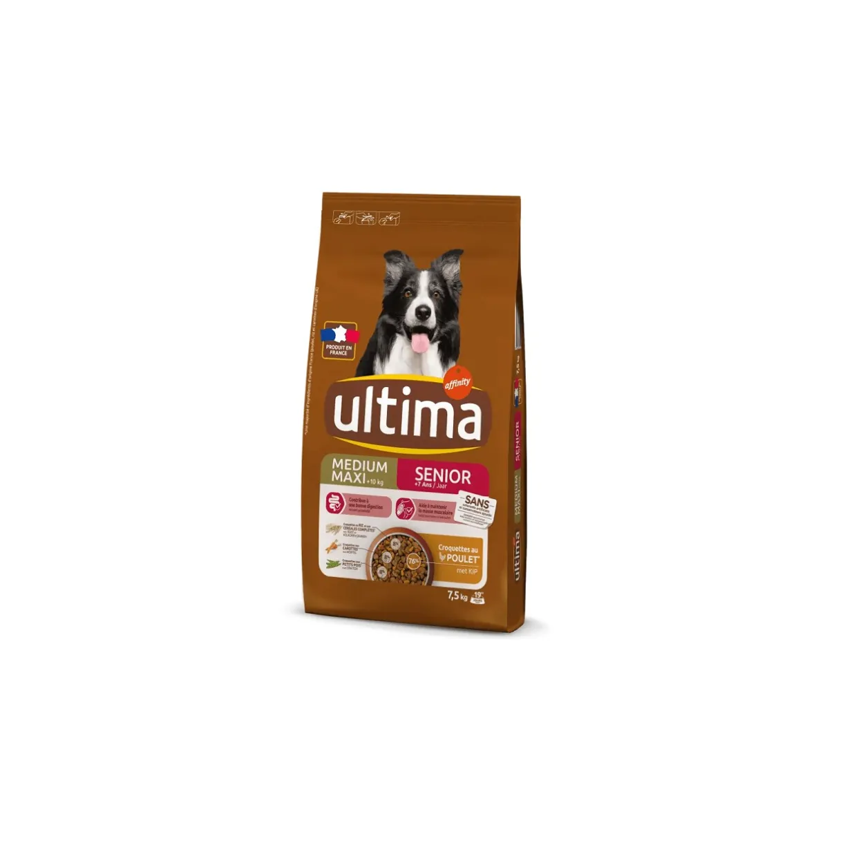 Croquettes^Ultima Medium-Maxi Senior avec du Poulet 7,5 kg