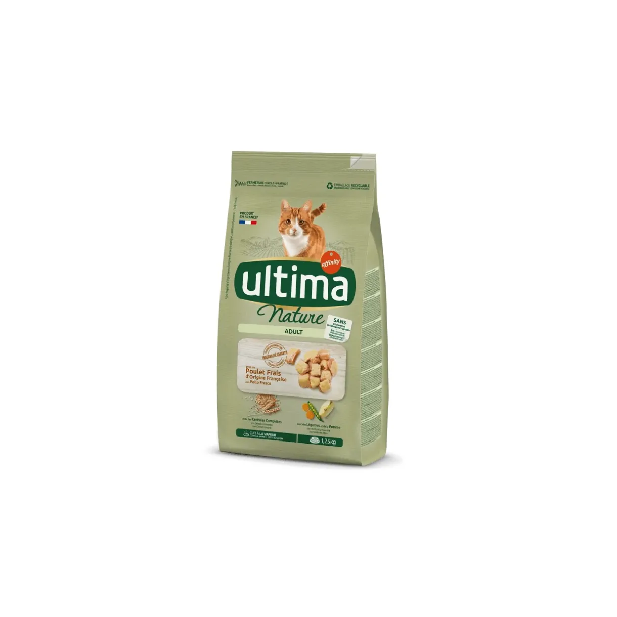 Croquettes Pour Chat^Ultima Nature avec du Poulet 1,25 kg