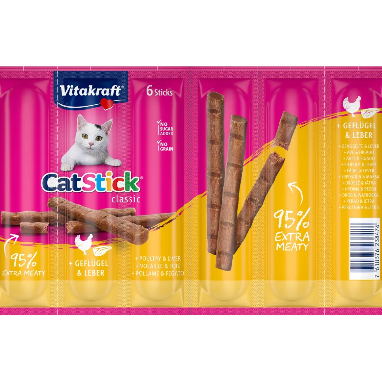 Vitakraft Friandises^Cat-Stick mini 10 x 6 pièces Volaille et foie