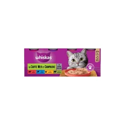 Whiskas Nourriture Humide^Boites La Carte Mer et Campagne en Terrine 4 variétés pour chat 4x400g